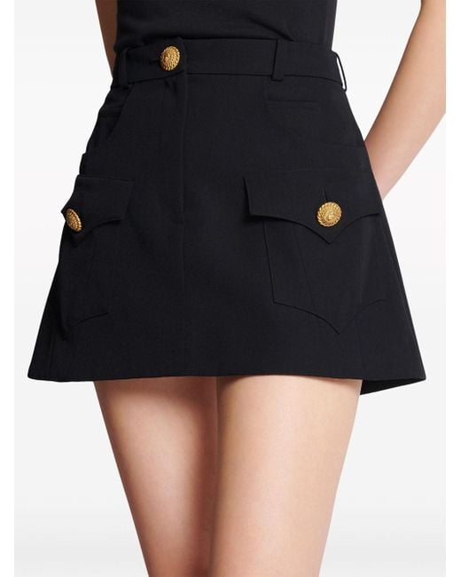 Balmain Black Western Mini Skirt