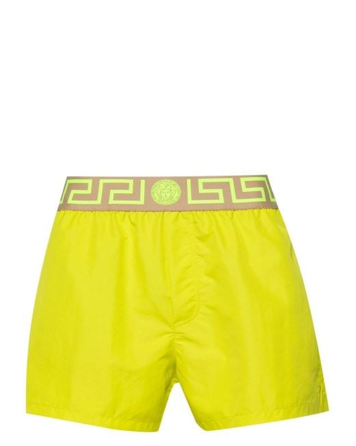 Versace Yellow Greek Key Swimsuit for men