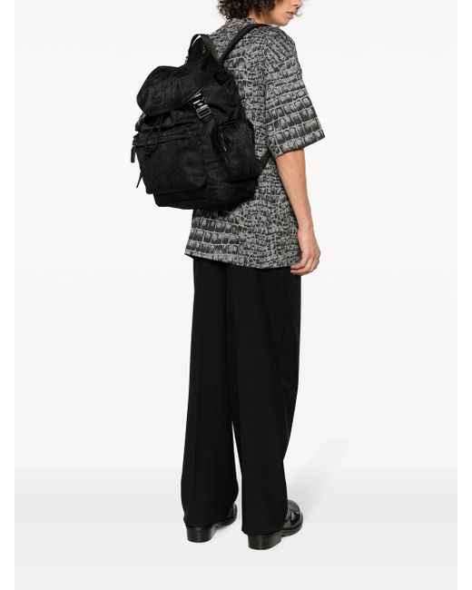 Versace Black Nylon Backpack for men