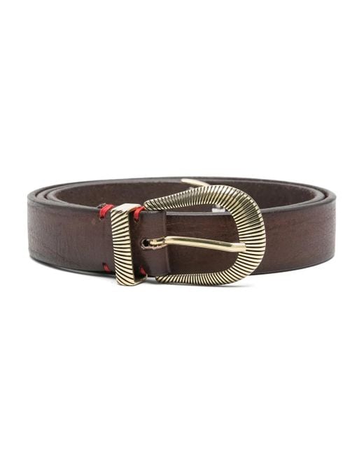 Cintura Con Fibbia Incisa di Eleventy in Brown da Uomo