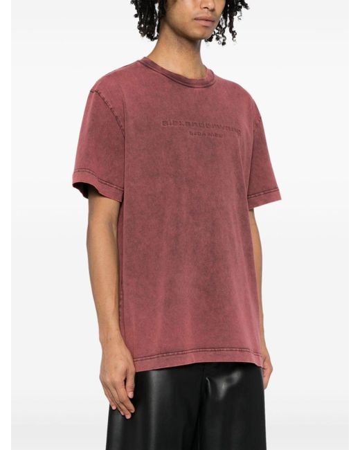 Alexander Wang Red T-Shirt With Embossed Logo