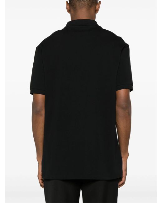 Moschino Black Polo Shirt With Embroidery for men