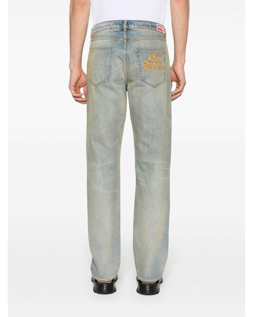 KENZO Gray Slim Denim Cotton Jeans for men