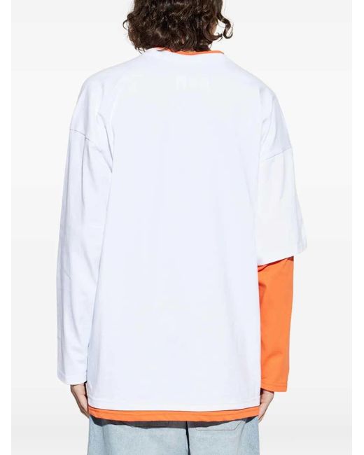 PDF Blue Crew-Neck T-Shirt With Print for men