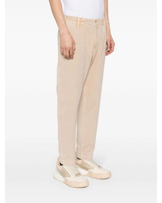 Moschino Natural Tapered Trousers With Embroidery for men