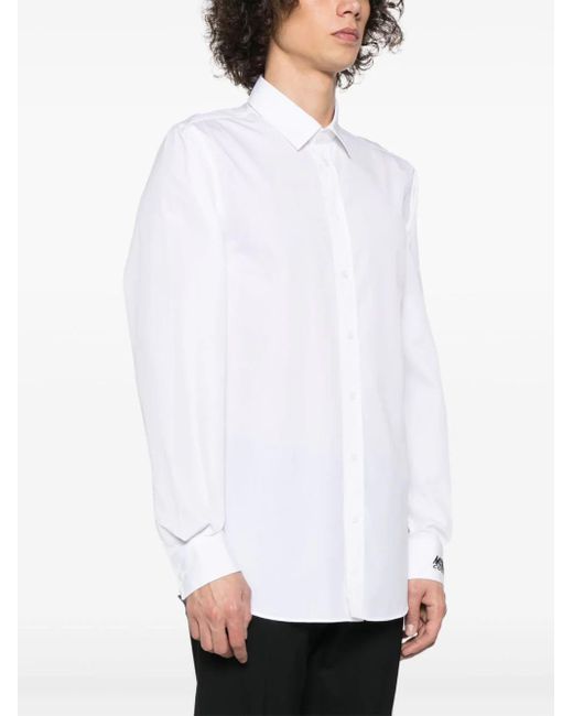Moschino White Shirt With Embroidery for men