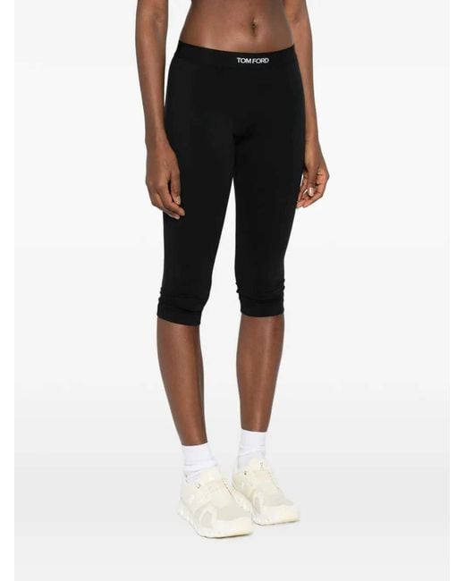 Tom Ford Black Logo-Waistband Trousers