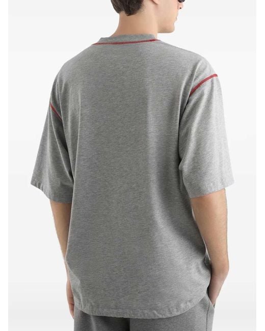 Dolce & Gabbana Gray Dolce & Gabbana Embroidered T-Shirt for men