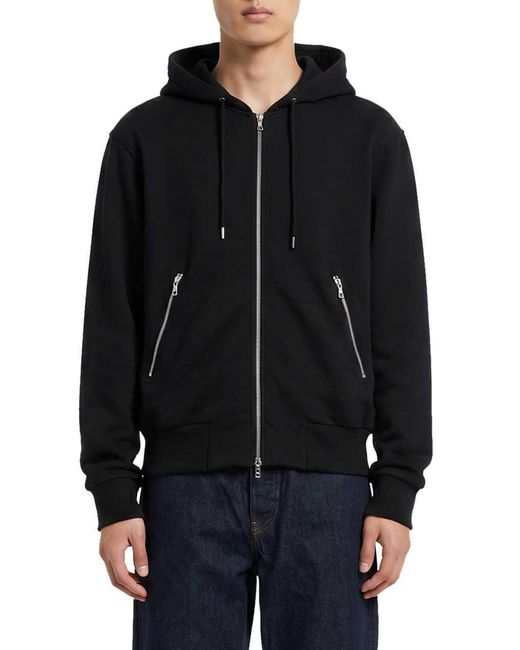 Dries Van Noten Black Oversized Zip-Up Hoodie for men