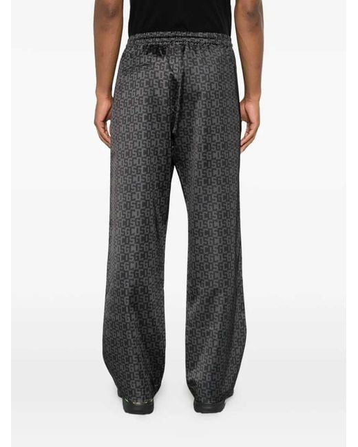 Gcds Gray "Monogram Logo" Nylon Trousers for men