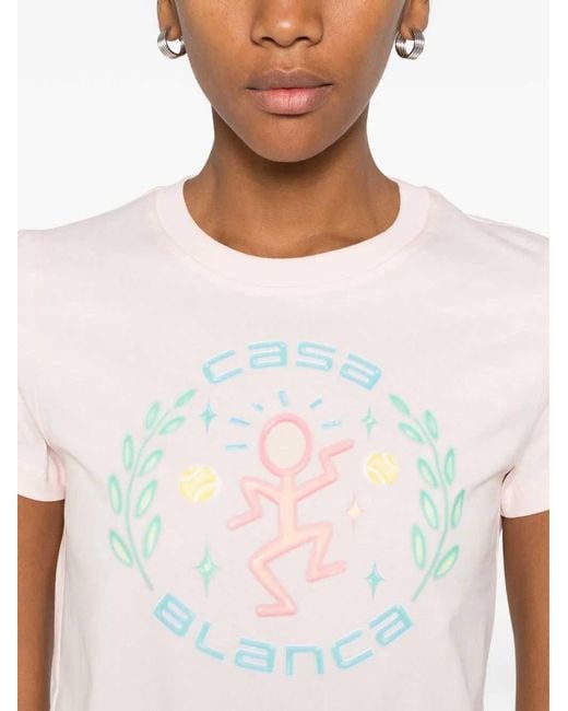 Casablanca Pink Dance Joy Fitted T-Shirt
