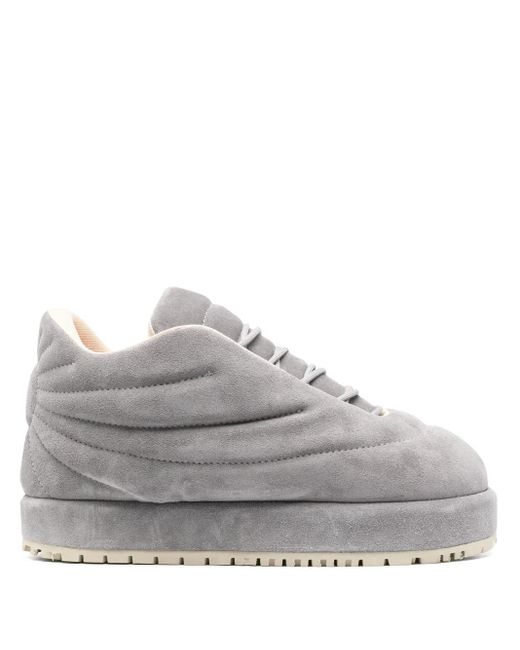 PDF Gray Lace Up Embroidery Nuvola-Pluto Nubuck for men