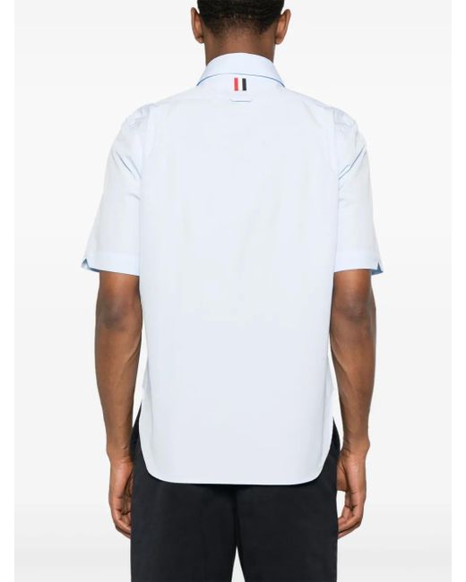 Camicia A Maniche Corte di Thom Browne in White da Uomo