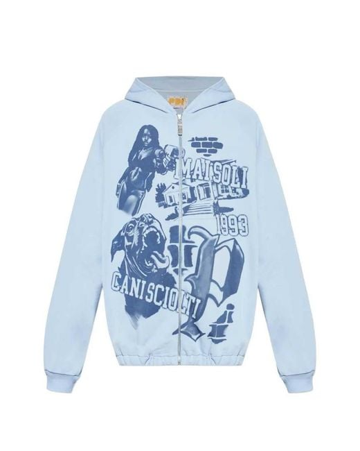 PDF Blue Printed Hoodie for men
