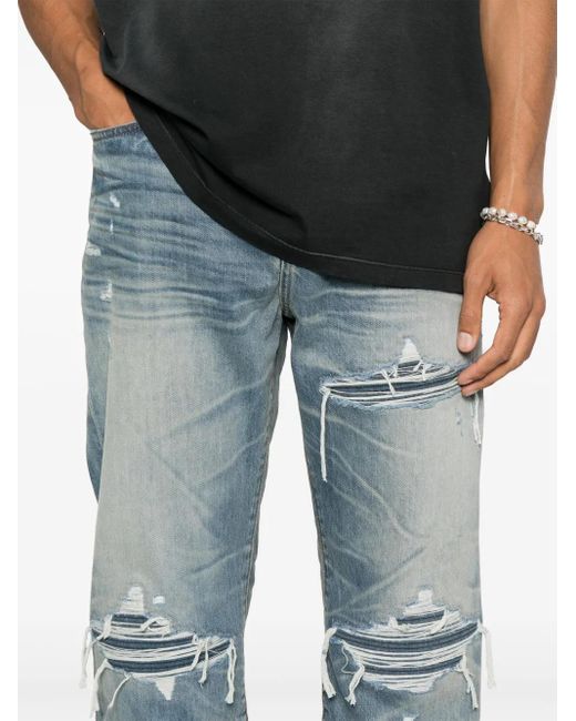 Jeans Dritti Effetto Vissuto-Uomo di Amiri in Blue da Uomo