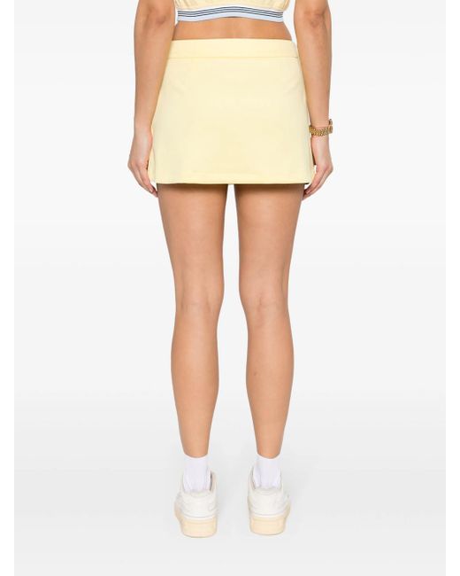 Casablancabrand Natural Mini Skirt With Embroidery