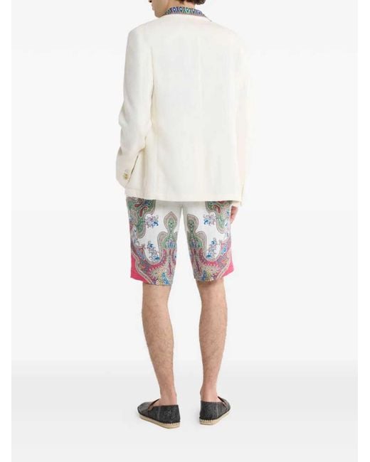 Etro White Cotton Wool Viscose Jacket