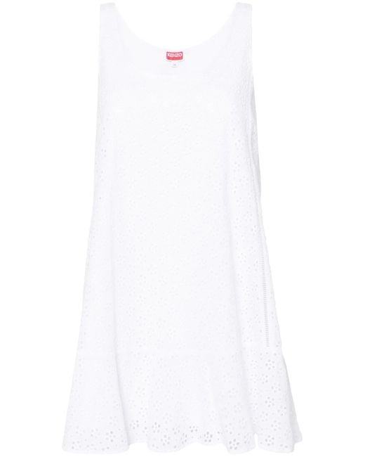 KENZO White Short Sleeveless Dress