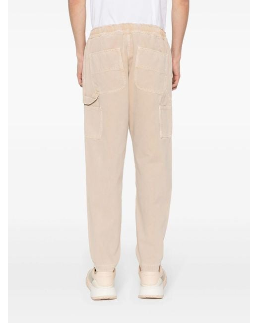 Moschino Natural Tapered Trousers With Embroidery for men