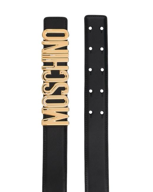 Moschino Metallic Logo Belt