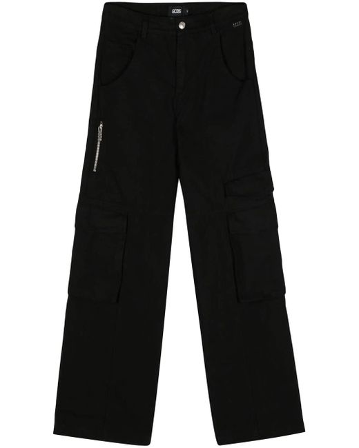 Pantaloni Ultracargo A Gamba Ampia di Gcds in Black da Uomo