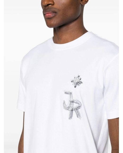 John Richmond White T-Shirt With Graphite Logo for men