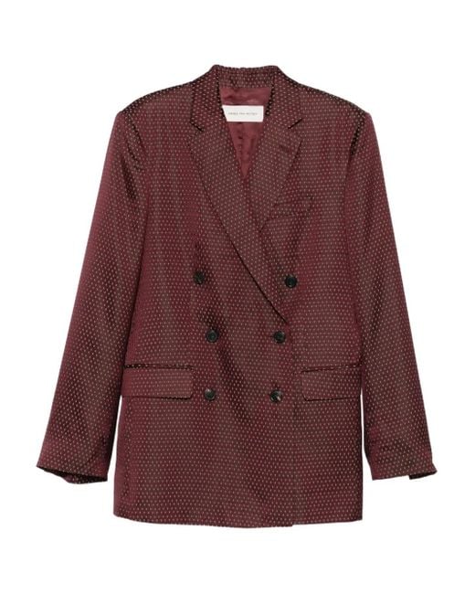 Dries Van Noten Purple Bafya Double-Breasted Jacket