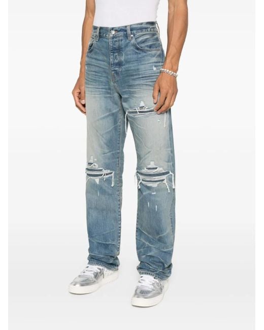 Jeans Dritti Effetto Vissuto-Uomo di Amiri in Blue da Uomo