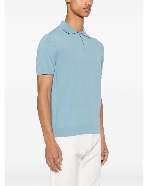 Malo Blue Cotton Polo Shirt for men