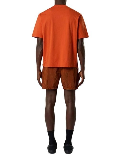 Stone Island Orange T-Shirt With Logo Patch for men