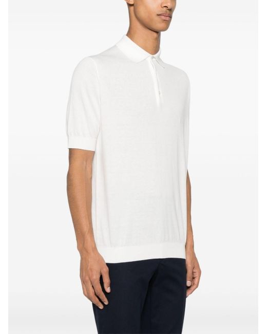 Lardini White Polo Shirt With Embroidery for men