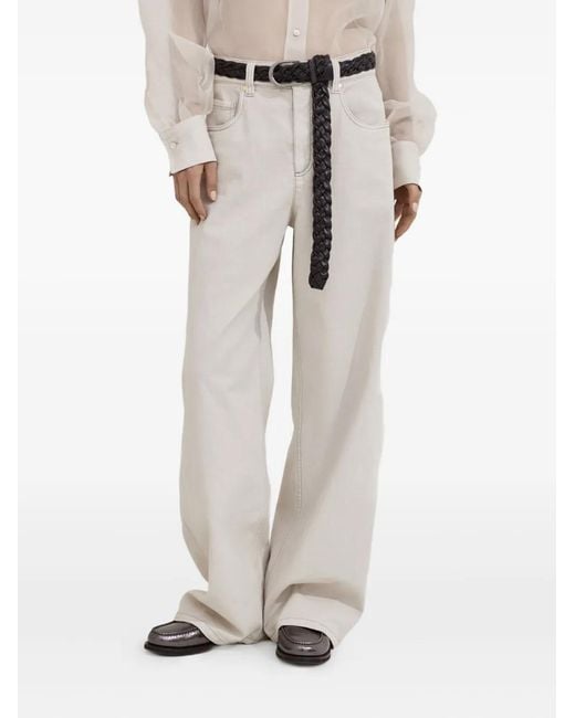 Brunello Cucinelli White Straight Jeans
