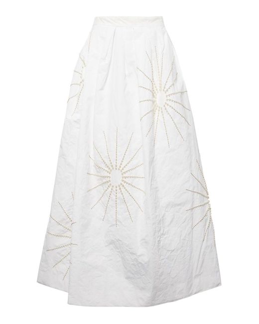Dries Van Noten White Sonie Midi Skirt
