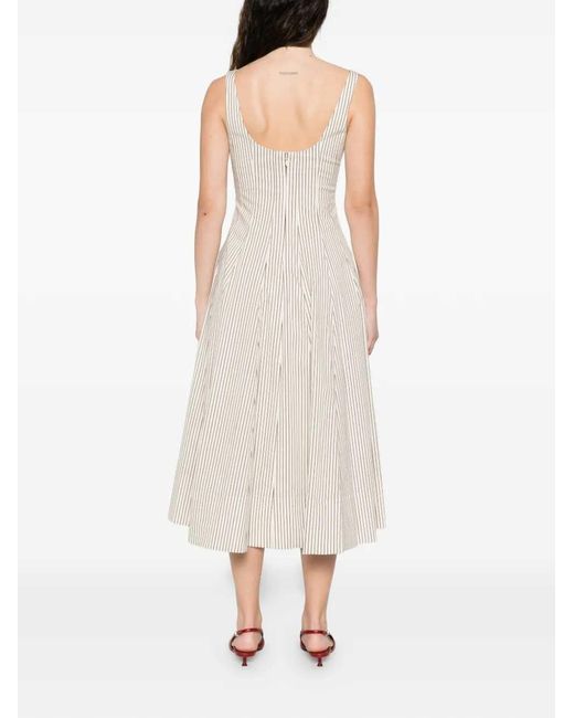 Staud White Wells Midi Dress