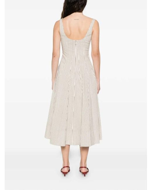 Staud White Wells Midi Dress