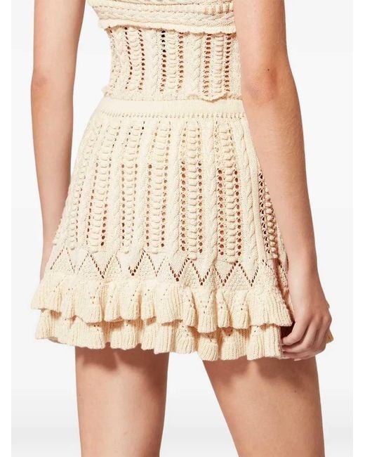 Isabel Marant Natural Ruffled Miniskirt