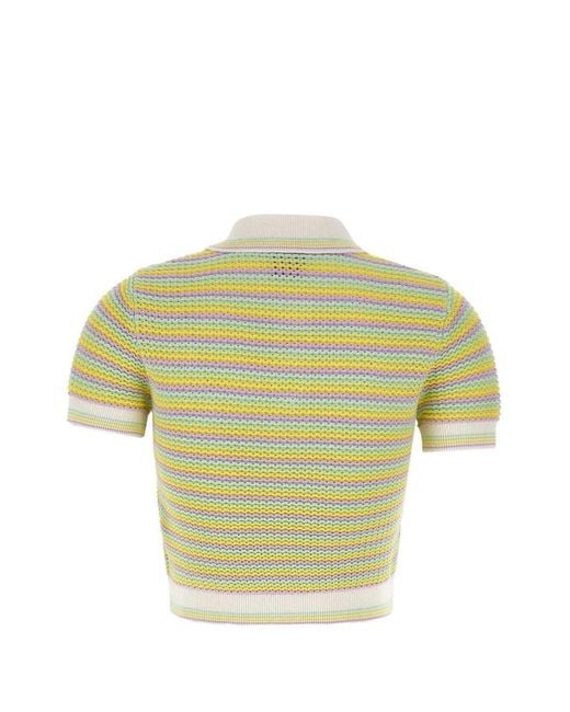 Casablanca Multicolor Striped Polo Shirt With Bourgeois-Style Logo