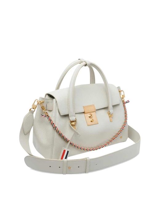 Thom Browne White Bolton Tote Bag