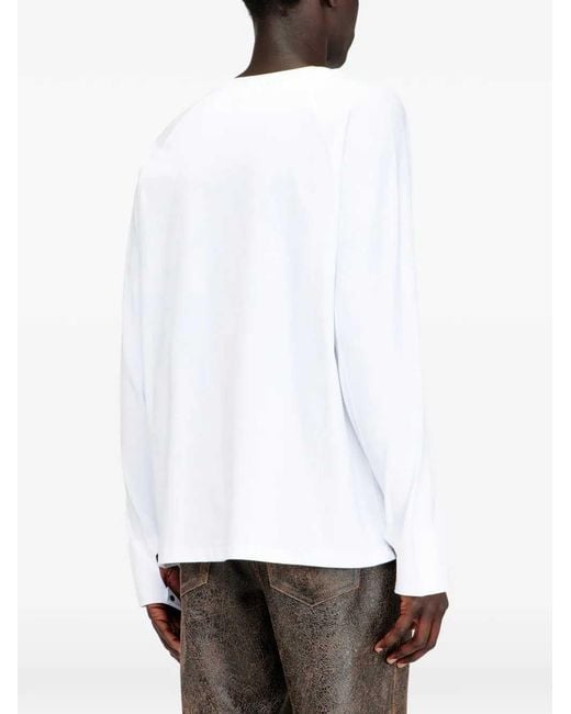DIESEL White Kristian Long-Sleeve T-Shirt for men
