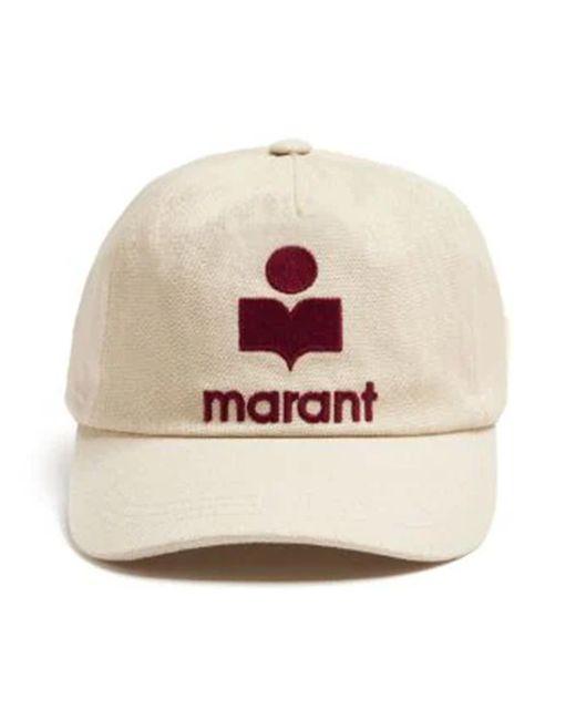 Isabel Marant Natural Baseball Hat With Embroidery