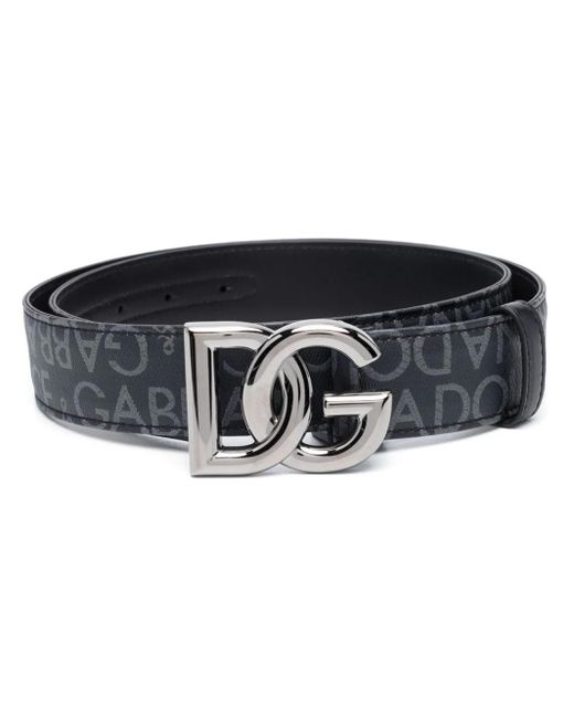 Dolce & Gabbana Black Logo Buckle-fastening Leather Belt for men