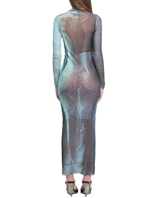 Abito Lungo Blu Da Donna-Donna di Jean Paul Gaultier in Blue