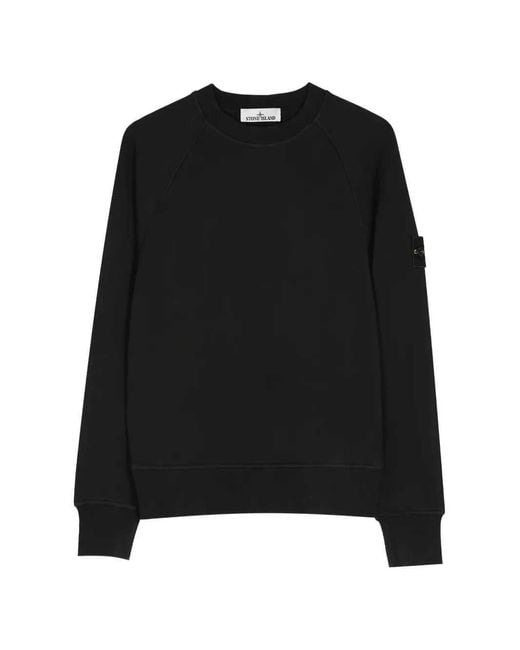 Stone Island Black Raglan-Sleeve Sweatshirt for men