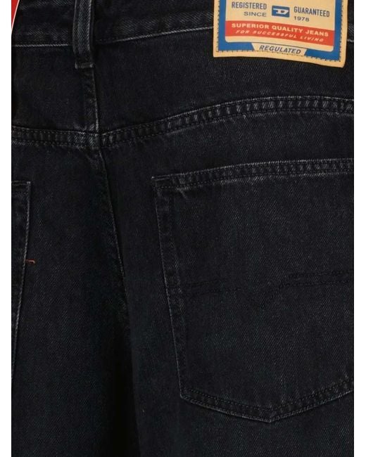 DIESEL Black D-Macro Five-Pocket Jeans for men