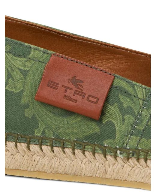 Etro Green Paisley Espadrilles for men