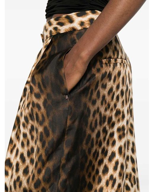 Sportmax Natural Spxoblo Animal Print Pants