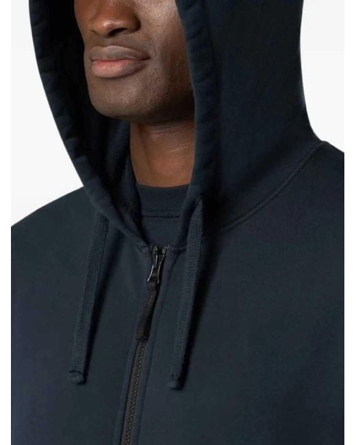Stone Island Blue Cotton Zip-Up Hoodie for men