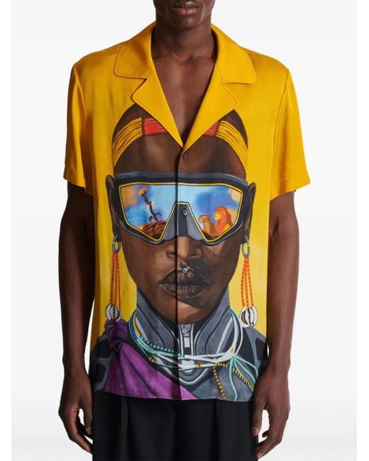 Balmain Multicolor Shirt With Graphic Print For Disney for men