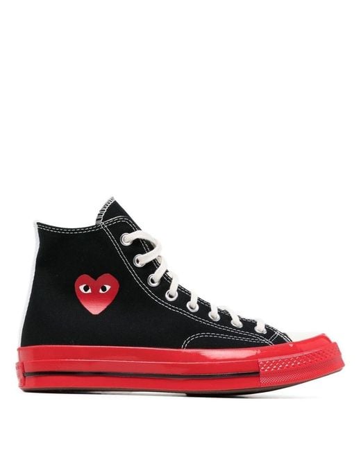 COMME DES GARÇONS PLAY Red Comme Des Garçons Play X Converse Canvas High-top Trainers for men