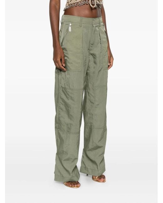 Pantaloni Con Tasche Plissettate di Rabanne in Green
